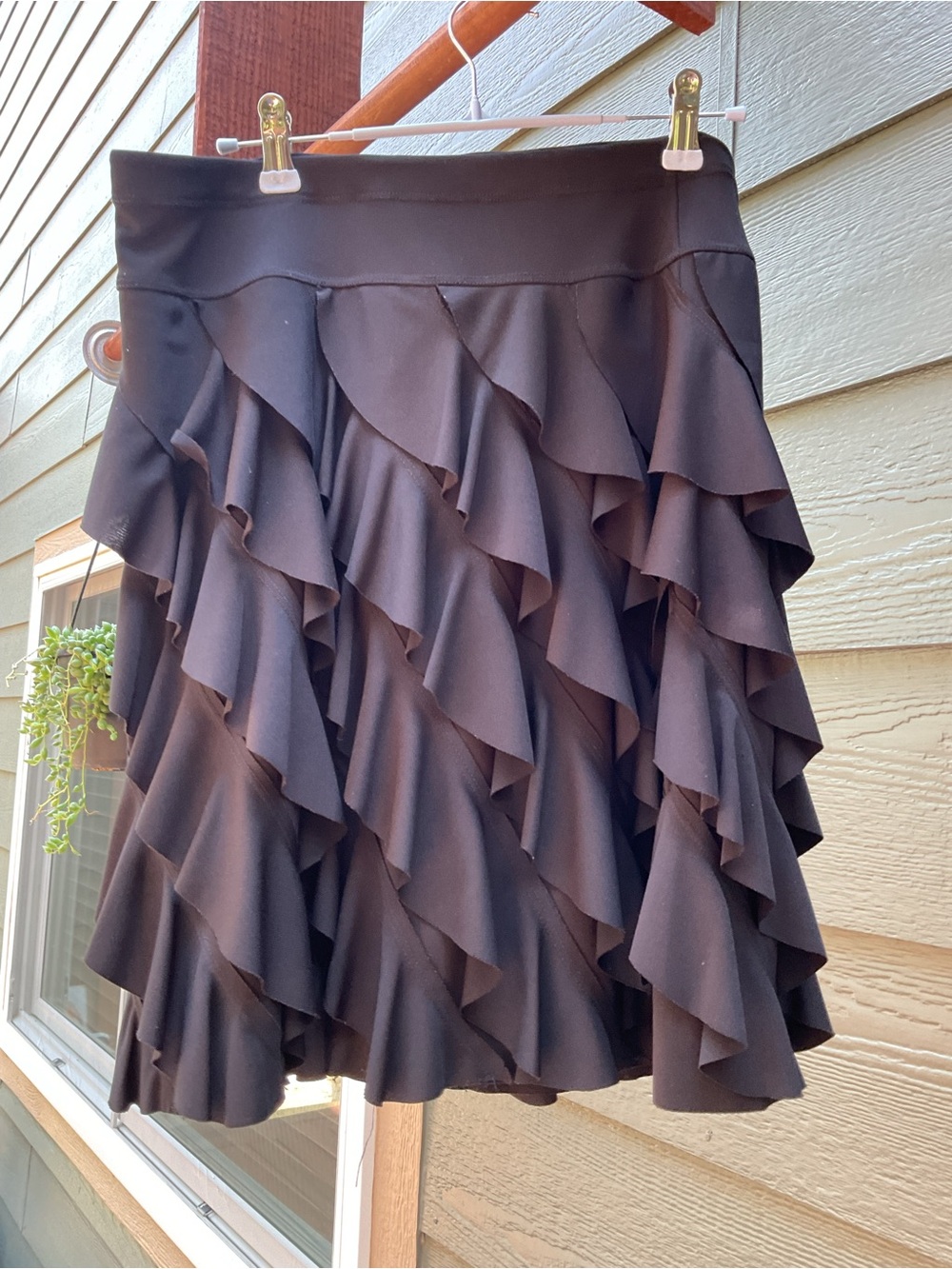 INC International Concepts Black Tiered Ruffle Skirt